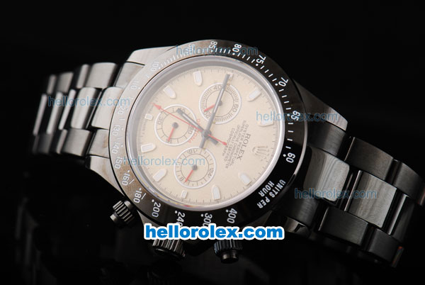 Rolex Daytona Miyota Quartz Movement Full PVD with Yellow Dial and White Stick Markers - Click Image to Close